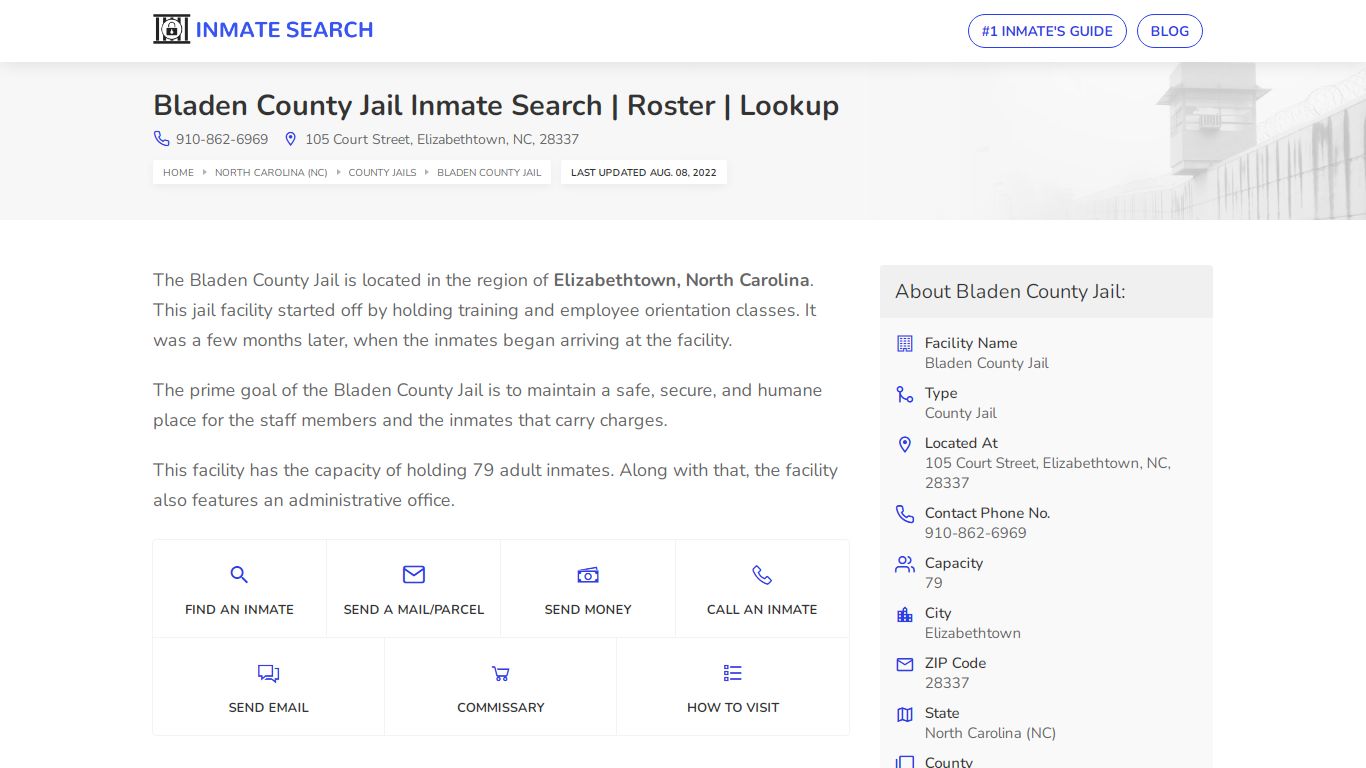 Bladen County Jail Inmate Search | Roster | Lookup