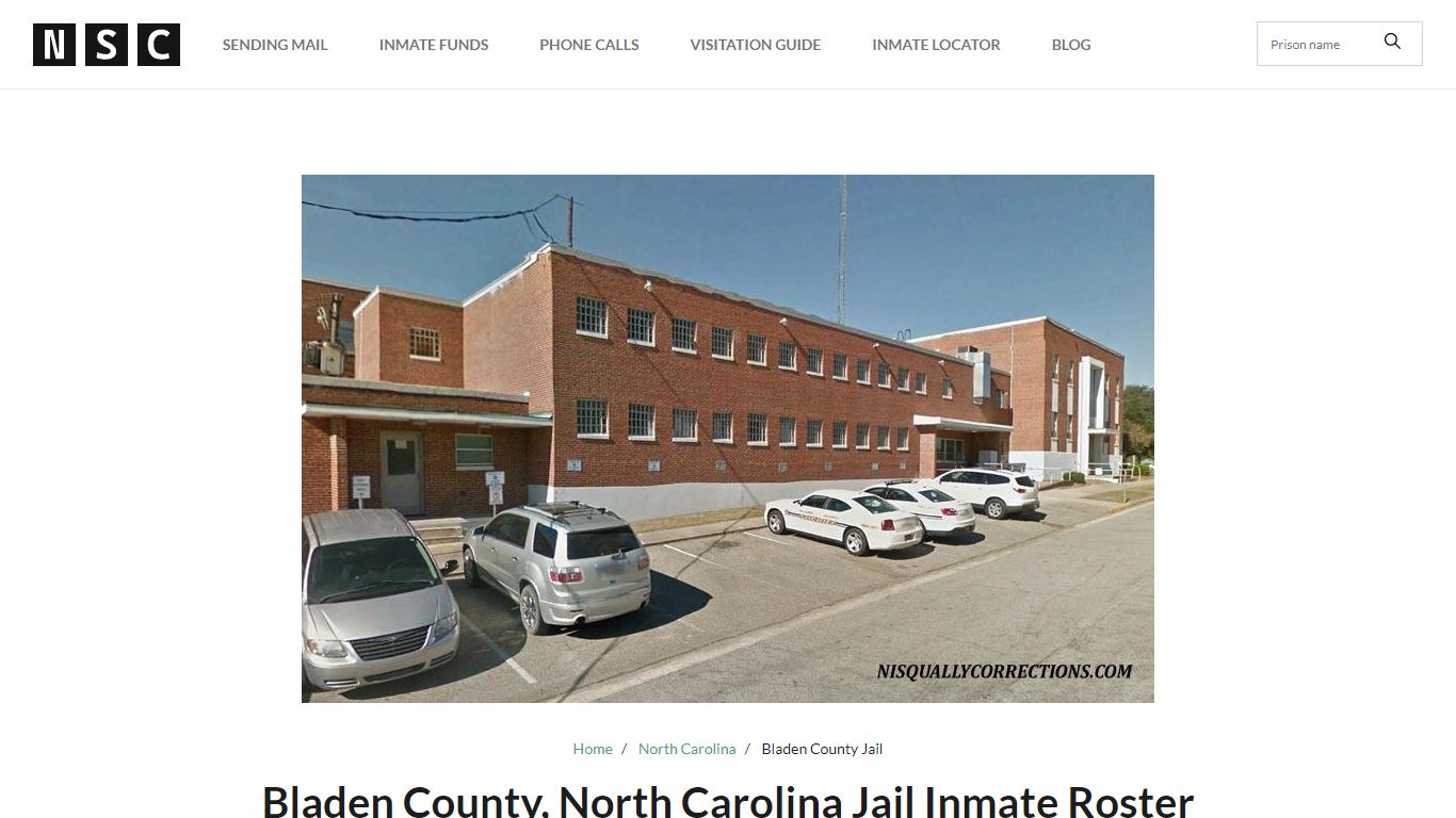 Bladen County, North Carolina Jail Inmate List